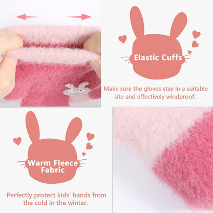 Becellen 2 Paar Winter Strickhandschuhe Kinder, 2 Farben Niedliche Magische Handschuhe Elastische Warme Vollfinger Handschuhe für Jungen Mädchen