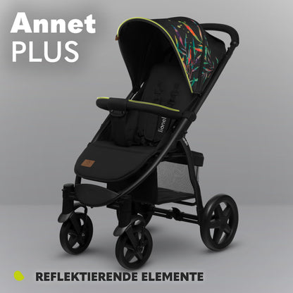 LIONELO Annet Plus Buggy up to 22 kg with Reclining Function, Small Folding Pushchair with Accessories, EVA Foam Wheels, Mosquito Net, Foot Cover Drink Holder, Basket Dreamin