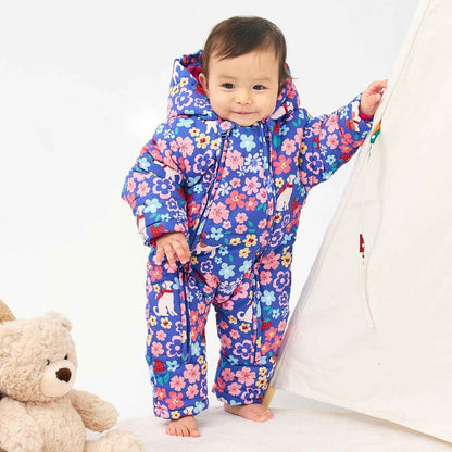 Baby Romper with Hood, Snowsuits with Gloves and Booties, for Toddlers, Fleece Cotton Romper for Toddlers, Boys and Girls, Warm Jumpsuit, Winter Jacket, 6-9 Months