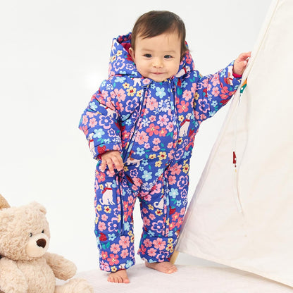 Baby Romper with Hood, Snowsuits with Gloves and Booties, for Toddlers, Fleece Cotton Romper for Toddlers, Boys and Girls, Warm Jumpsuit, Winter Jacket, 6-9 Months