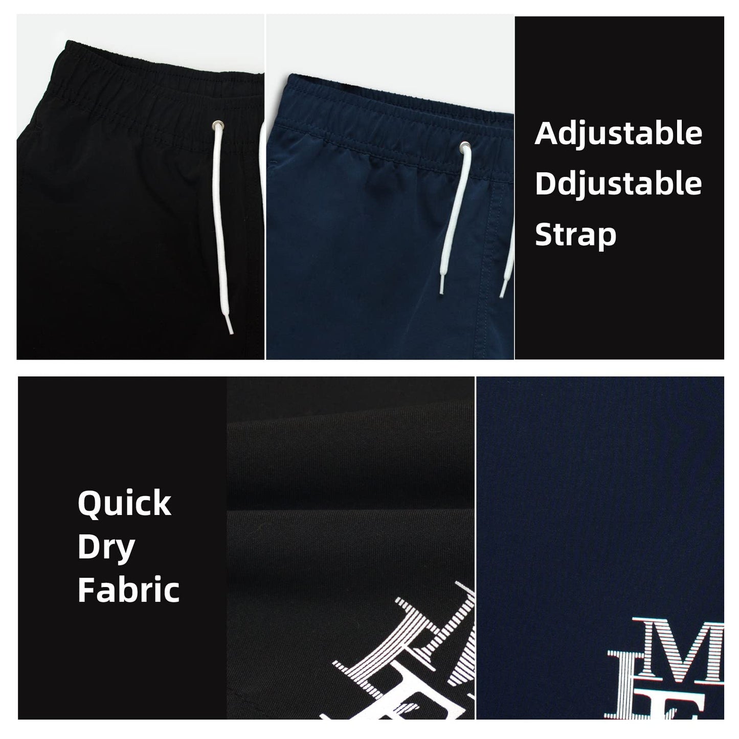MEILONGER Badehose Jungen Badeshorts Schnelltrocknend Boardshorts mit Netzfutter Taschen und Verstellbarem Tunnelzug