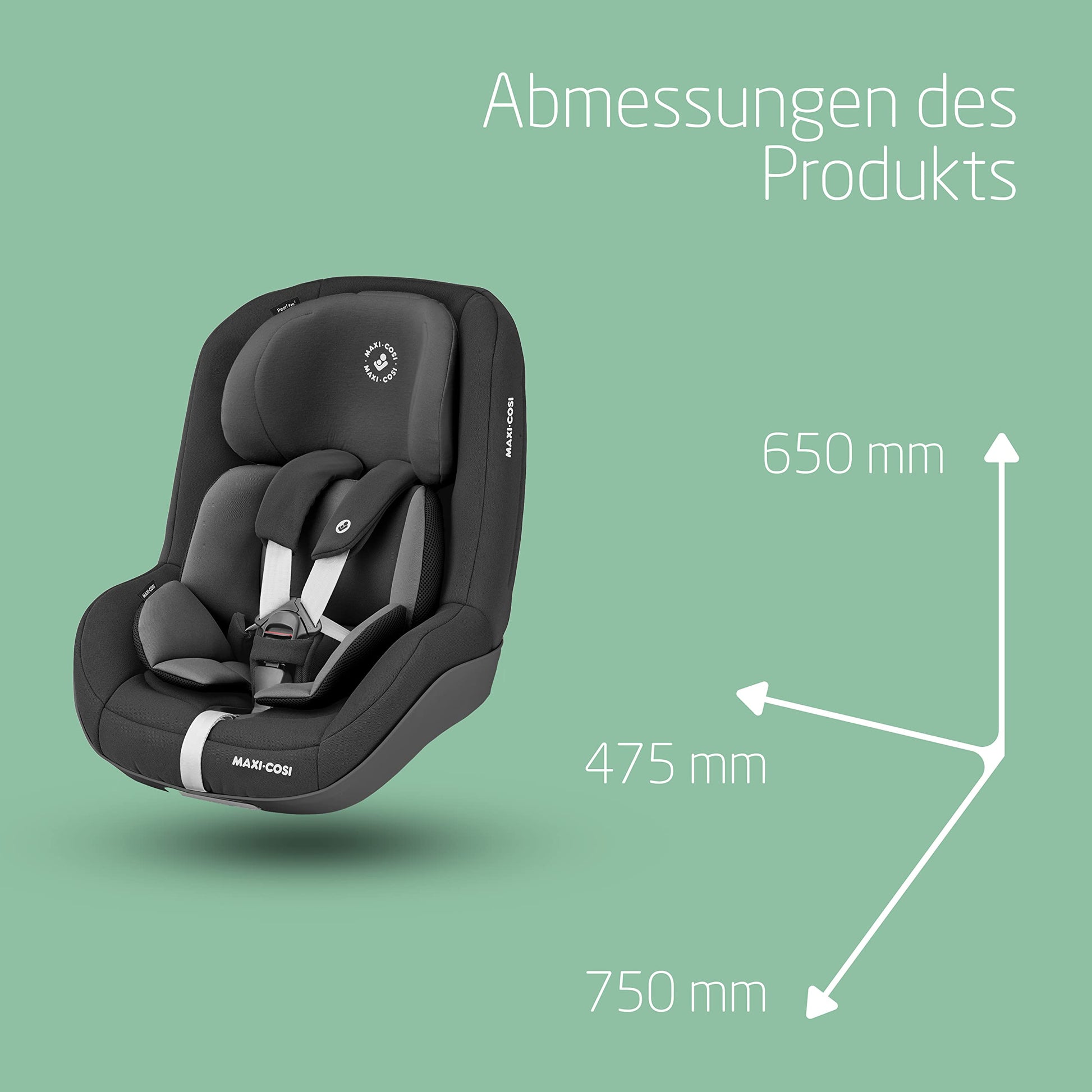 Maxi-Cosi Pearl Pro² i-Size, Kleinkinderautositz, ISOFIX, Rückwärtsgerichteter Autositz, Gruppe 1, Ab ca. 6 Monate bis 4 Jahre, 67 bis 105 cm, Authentic Black - Meloni2