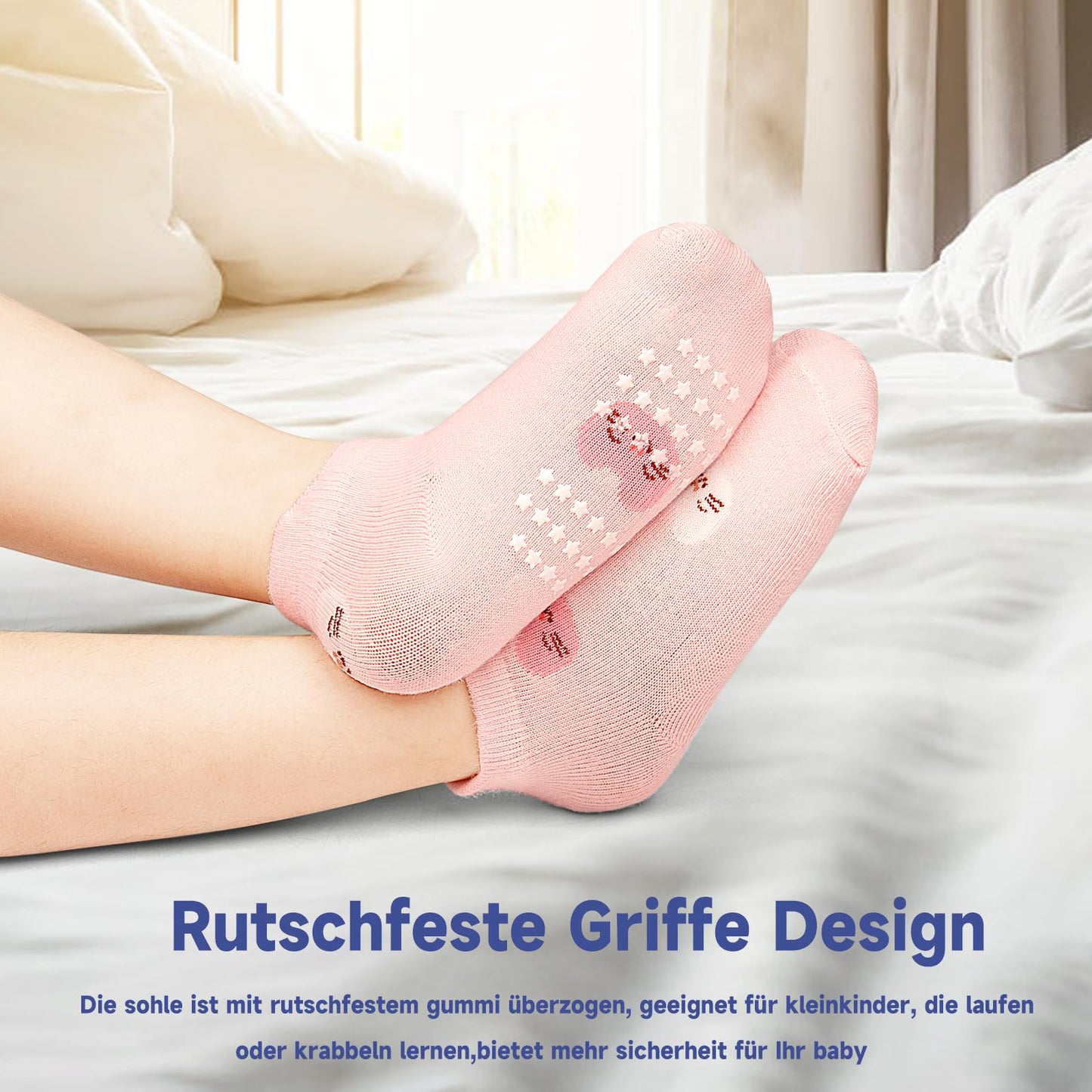 GRPSKCOS Stoppersocken Kinder 12 Paar ABS Socken Rutschfeste Socken Kleinkind Antirutschsocken für 1-7 Jahre Jungen Mädchen