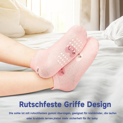 GRPSKCOS Stoppersocken Kinder 12 Paar ABS Socken Rutschfeste Socken Kleinkind Antirutschsocken für 1-7 Jahre Jungen Mädchen
