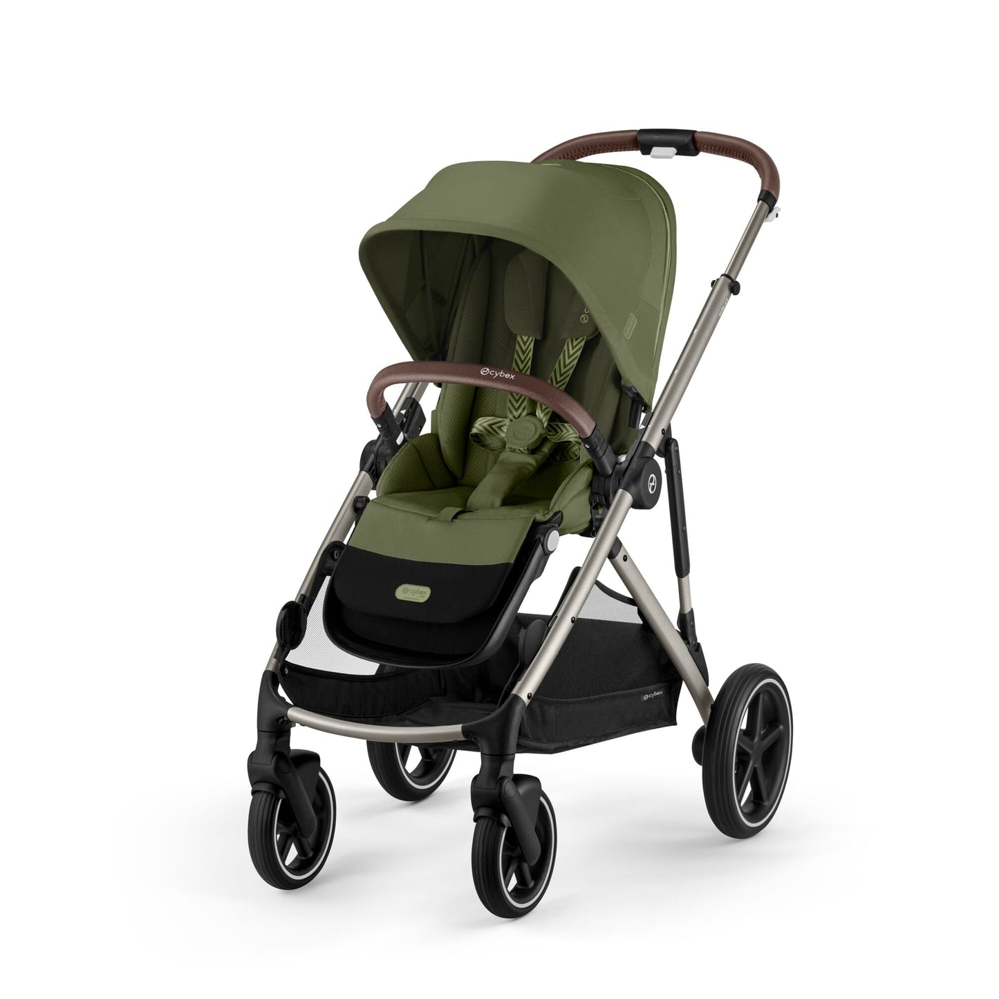 CYBEX Gold Kinderwagen e-GAZELLE S, Ab Geburt bis ca. 4 Jahre, Max. 22 kg (Single-Modus) / 2x 22 kg (Duo-Modus), All-in-1-System mit E-Antrieb und 20+ Konfigurationen, Stone Grey