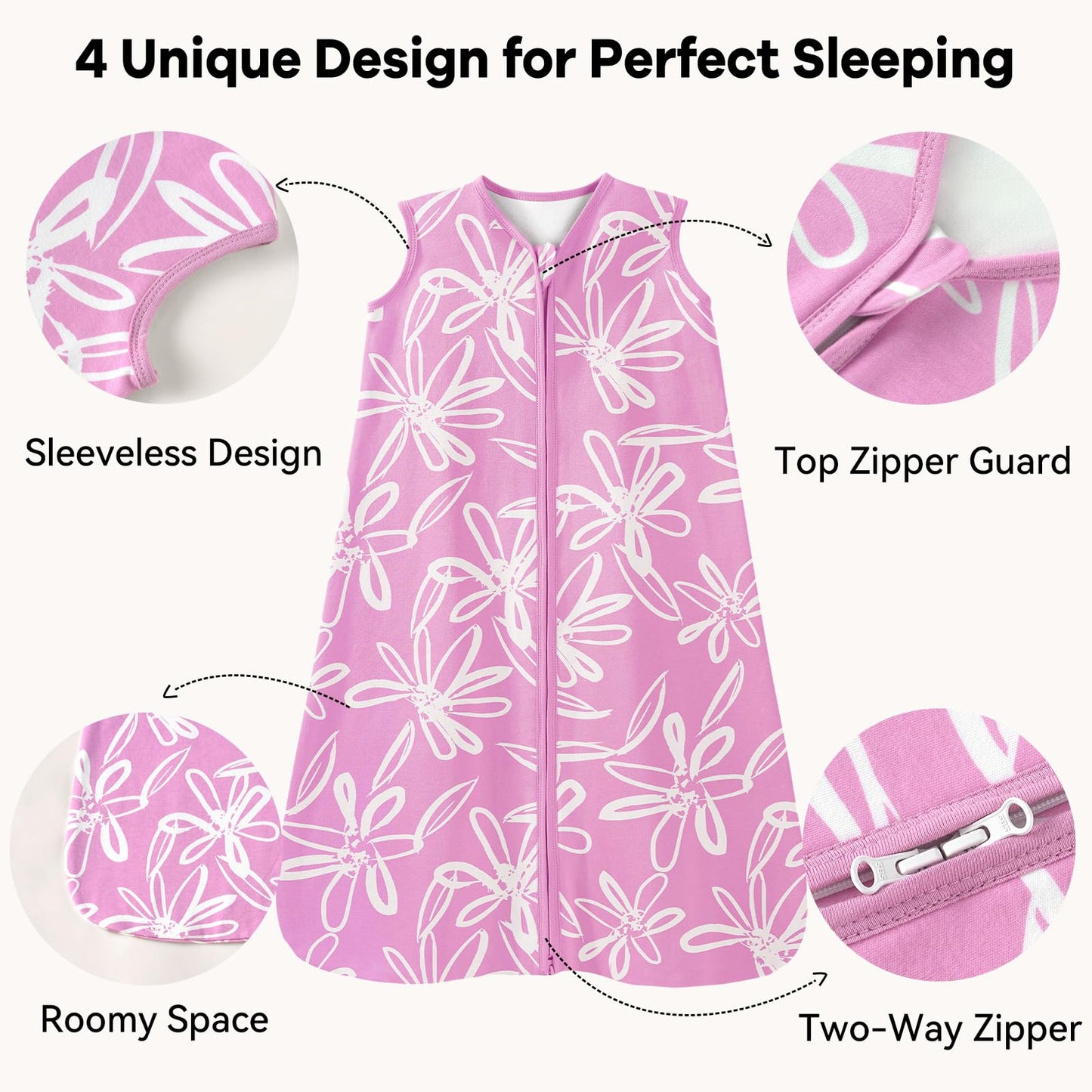Unnivoll Baby Sleeping Bag, 1.5 Tog Baby Sleeping Bag, 0-6 Months, Pack of 2, Sleeping Bag, Winter, Autumn, 67 cm, for Boys and Girls, Newborns, Coffee