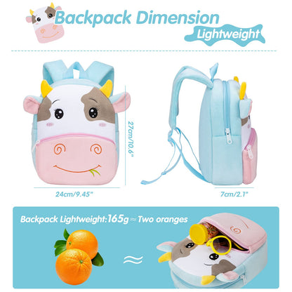 Kinderrucksack Kinder Mini Schulrucksack Tiere Kindergartentasche fur Jungen Madchen Kleinkind (Rosa Kuh)