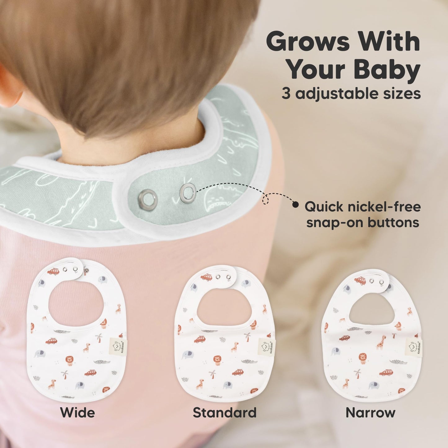 Baby Bibs for Boys &amp; Girls - 8-Pack Organic Cotton Teething Bibs - Baby Bibs for Girls &amp; Boys - Large Bibs for Infants, Toddlers (Wilderness) 