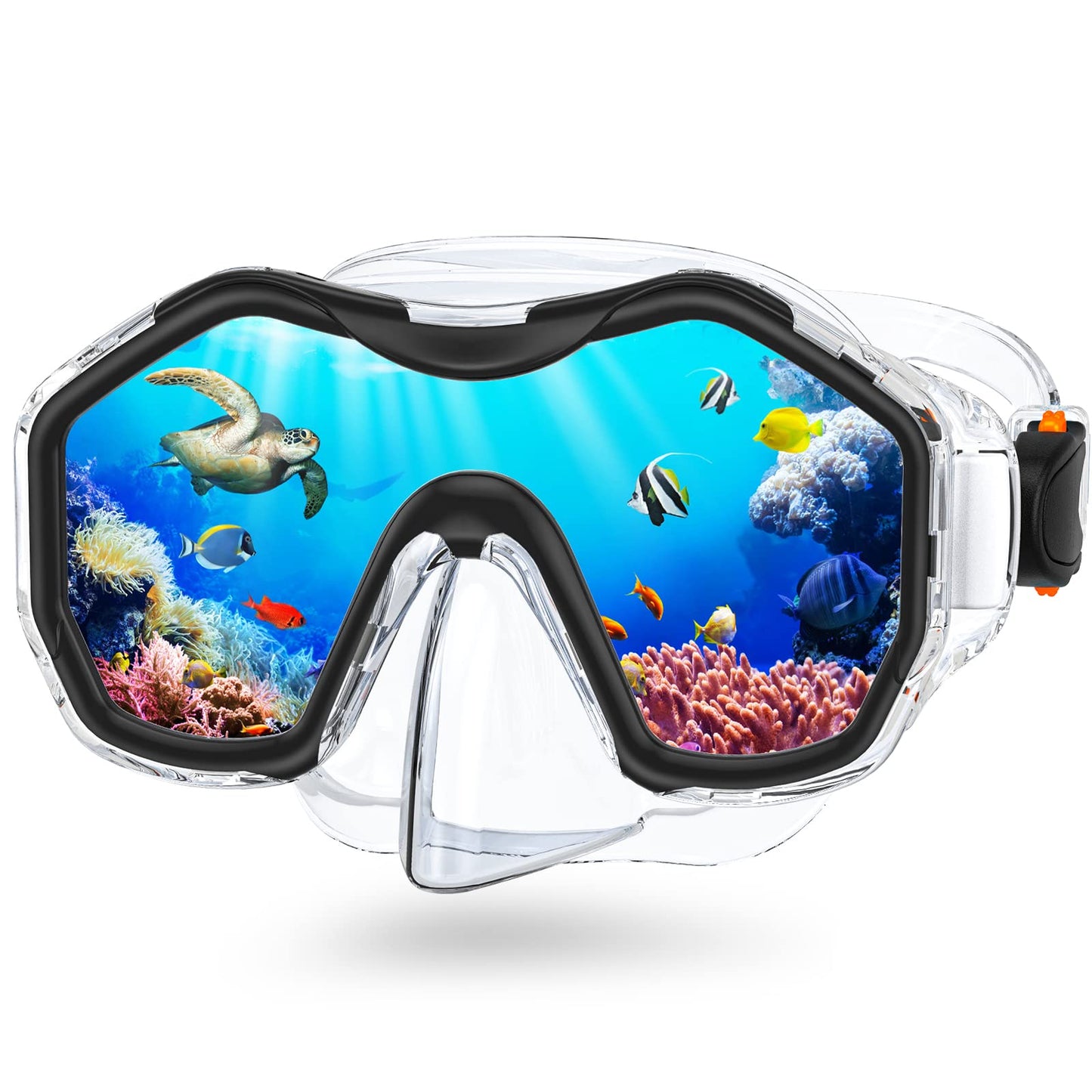 JEMULICE Taucherbrille Kinder, Schwimmbrille Kinder Schnorchelmaske für Jungen Mädchen, Tauchmaske mit Nasenabdeckung 180°Panorama HD Anti Nebel Anti-Leck Schwimmmaske für Kinder 4-16 Jahre