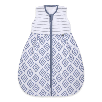 emma & noah Baby Sleeping Bag 1.0 TOG, All-Year Sleeping Bag for Spring, Summer and Autumn, 100% Organic Cotton, Oeko-Tex Certified, Romper Bag for Newborns (Leo Grey, 70 cm)