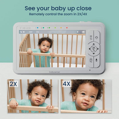 Babysense True Sleep HD Video-Babyphone mit Nachtlichtkamera & Bewegungsmonitor für Babys mit Echtzeit-Warnungen, kontaktlos, 2-in-1, Nur für den Heimgebrauch