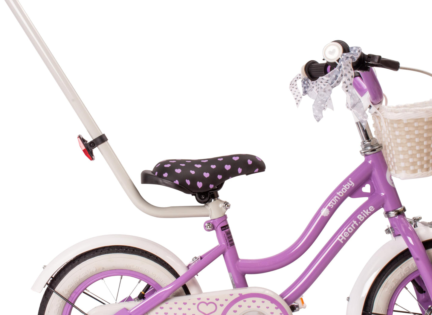 sun baby Mädchenfahrrad 12, 14 und 16 Zoll Radgröße Heart Bike zur Auswahl, mit Abnehmbarer Schubstange, Kinderfahrrad für Mädchen von 2 bis 6 Jahre