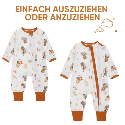 amo nenes 3er Pack Baby Strampler Neugeborene 0.5 Tog mit Füßen und Ärmel 100% Baumwolle Atmungsaktiv Baby Jungen Mädchen Overall, Baby Kleidung Langärmelige, 0-24 Monate