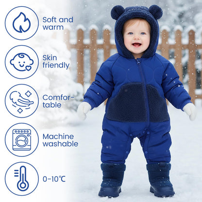 Baby Schneeanzug, Baby Jungen Mädchen Winter Overall Strampler Neugeborenen Schnee Overall für 3-24 Monate
