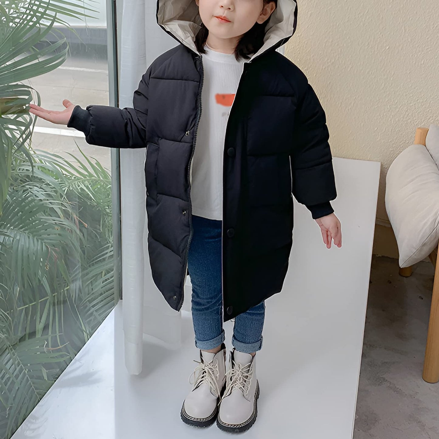 Children's Girls' Jacket with Hood Winter Jacket Winter Coat Children's Jacket for 2-10 Years