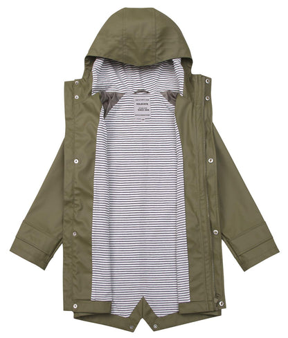 SOLOCOTE Kinder Regenjacke mit Kapuze gefüttert Gummi Regenmäntel für Mädchen Jungen Wasserdicht Winddicht Größe
