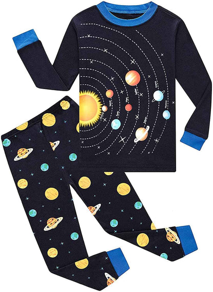 EULLA Boys Dinosaur Pyjamas, Cotton Long Sleepwear, Children's Pyjamas