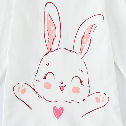 Kinder Hase Langarmshirt für Mädchen Jungen Baumwolle Rundhals Langarm Shirt Ostergeschenke Cartoon Bunny Oberteile Tops 2-7 Jahre