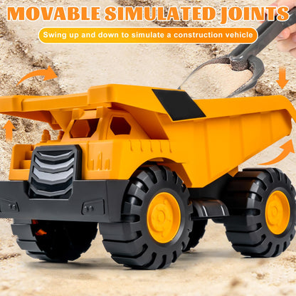 Set of 3 Sand Toy Digger Sandpit, Use Dump Truck Digger Beach Toy Car, Tyres Made of Soft Material, Play Stable Sand Toy from 1-5 Years, Girls, Boys, Summer Toy