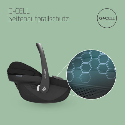 Maxi-Cosi Pebble i-Size, Babyschale, 0–15 Monate, 0–13 kg, 40–83 cm, leichter i-Size Kindersitz, Click&Go-Installation, G-CELL Seitenaufprallschutz, Sitzverkleinerer, Tonal Black - Meloni2