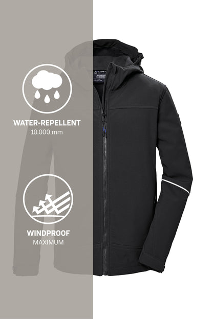 Killtec Boys Kos 143 Bys Sftshll Jckt Softshell Jacket / Outdoor Jacket with Hood 