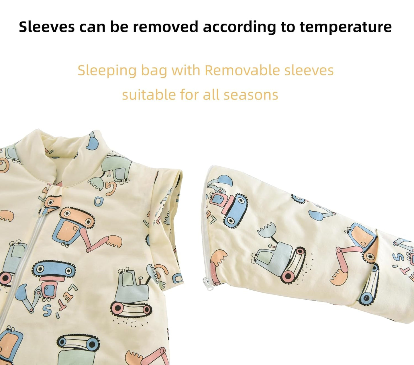 Chilsuessy Baby Sleeping Bag Winter, Removable Sleeves, Warm Lined 3.5 Tog Winter Sleeping Bags, Boys/Girls Sleeping Bag for Toddlers from 6 Months to 6 Years