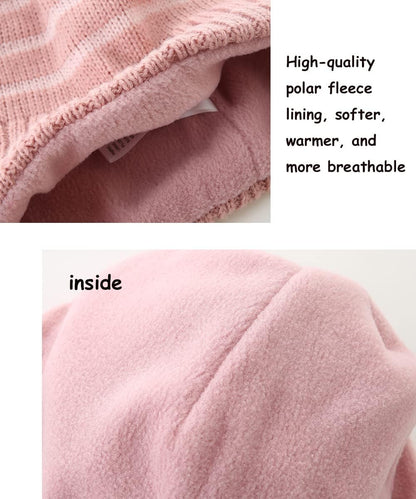 Winter Hat Girls Kids Beanie Earflap Pompom Baby Knitted Hat Girls 