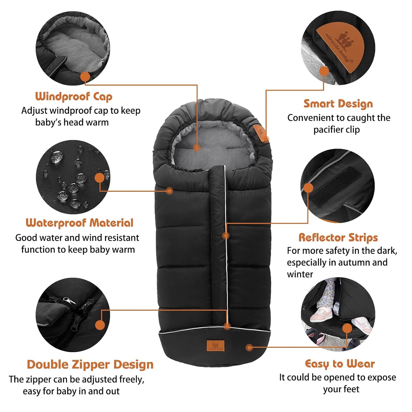 Fußsack Fusssack Footmuff Fußsäcke für Kinderwagen Buggy Universal Winter Baby