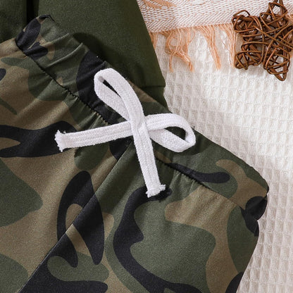 LUVCES Kleinkind Baby Jungen Outfits Langarm Daddy’s Mini Kapuzenpullover Sweatshirts + Hosen 2-teiliges Herbst Winter Frühling Kleidungsset