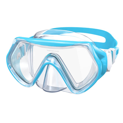 Findway Children's Diving Goggles, Swimming Goggles, Snorkel Mask for Boys Girls Teenagers, Diving Mask with Nose Cover, 180° Panorama, HD, Anti-Fog, Anti-Leak, Diving Goggles for Children 4-16 Years