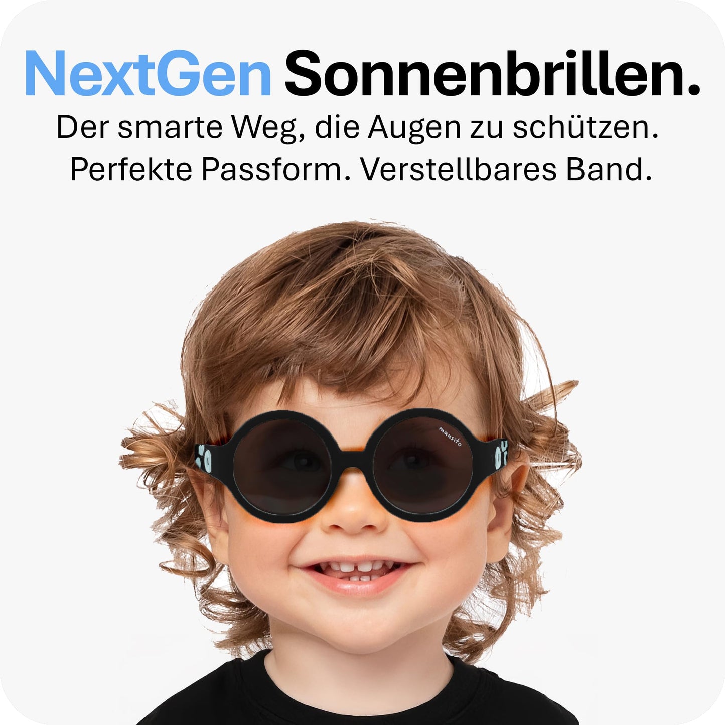 Mausito Sonnenbrille Kinder 6-24 Monate & 2-5 Jahre | VERGLEICHSSIEGER Kindersonnenbrille 100% UV-Schutz | BIEGSAM | Schadstofffreie Kindersonnenbrillen mit Band | Europäisches Design für Kinder