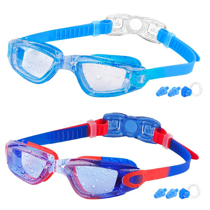 COOLOO Schwimmbrille Kinder, 2 Stück Schwimmbrille für Kinder Kind Jungen Mädchen Junior 3-15 Jahre,Anti-Fog,Kein Auslaufen