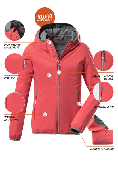 Killtec Mädchen Kos 164 Grls Jckt Lightweight Jacke mit Stehkragen, packbar