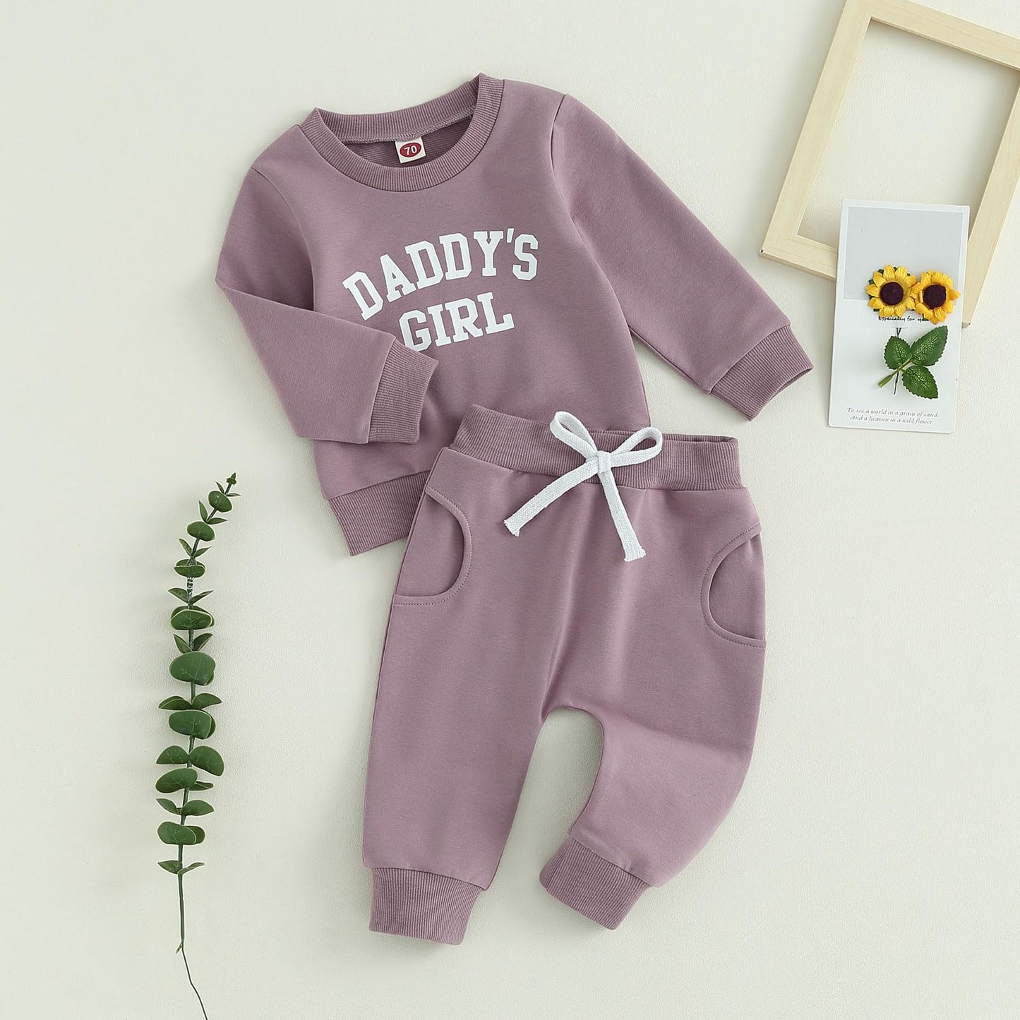 Baby Unisex Weihnachten 2-teilige Hosen Set Jungen Mädchen Weihnachten Outfit Langarm Lebkuchen Papas Mädchen Briefdruck Sweatshirt + Jogginghose Weihnachten Outfit Set Weihnachten Streetwear