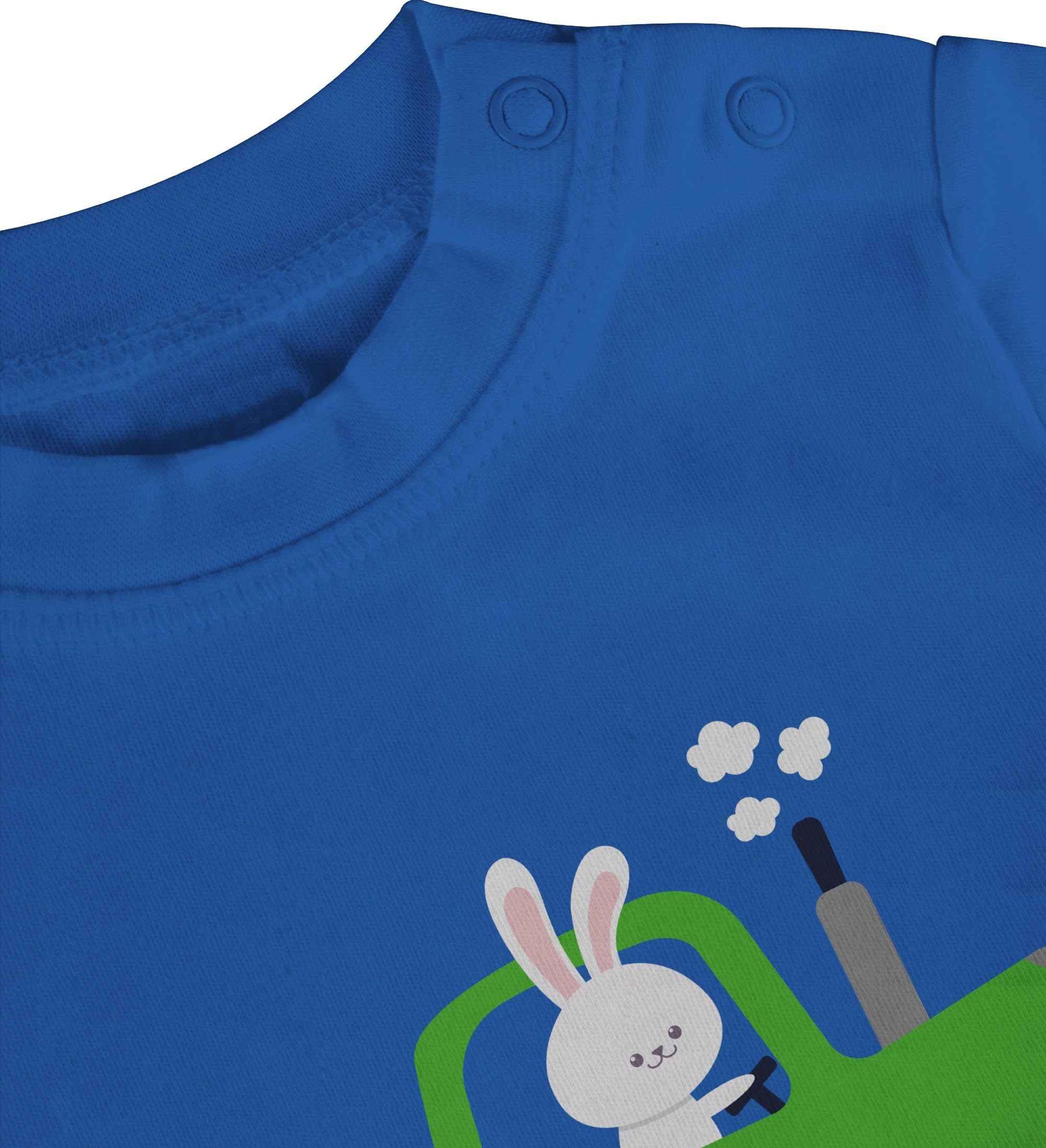 Baby T-Shirt Mädchen Jungen - Ostergeschenke Ostern Traktor Hase Ostereier Monate Royalblau Hasen Shirt BZ02