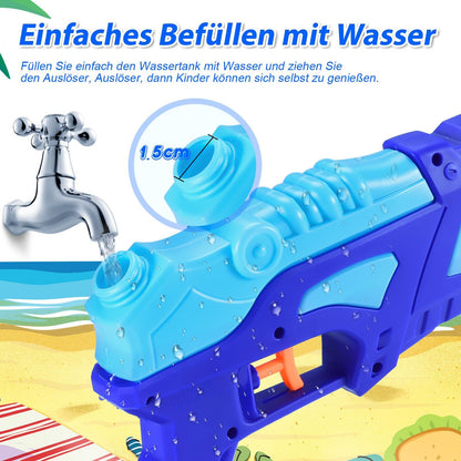(4-Pack) Wasserpistolen für Kinder, Wasserpistolen Spritzpistolen für Schwimmbad im Freien, Beste Sommer Wasser Kampf Spielzeug Geschenke für Jungen Mädchen, Training Spielzeug für Haustiere