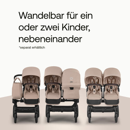 Bugaboo Donkey 6 Single, 2-in-1-Kinderwagen, für Neugeborene & Kleinkinder | umbaubar zum Doppel- und Zwillingskinderwagen, doppelter Stauraum und komfortable Einhand-Lenkung, Heritage Black Meloni2