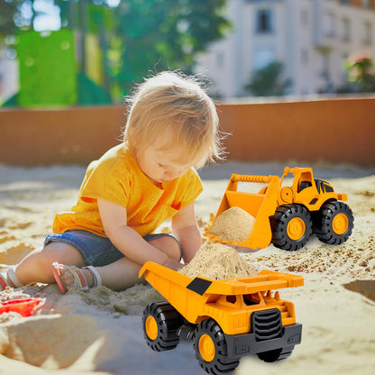 Set of 3 Sand Toy Digger Sandpit, Use Dump Truck Digger Beach Toy Car, Tyres Made of Soft Material, Play Stable Sand Toy from 1-5 Years, Girls, Boys, Summer Toy