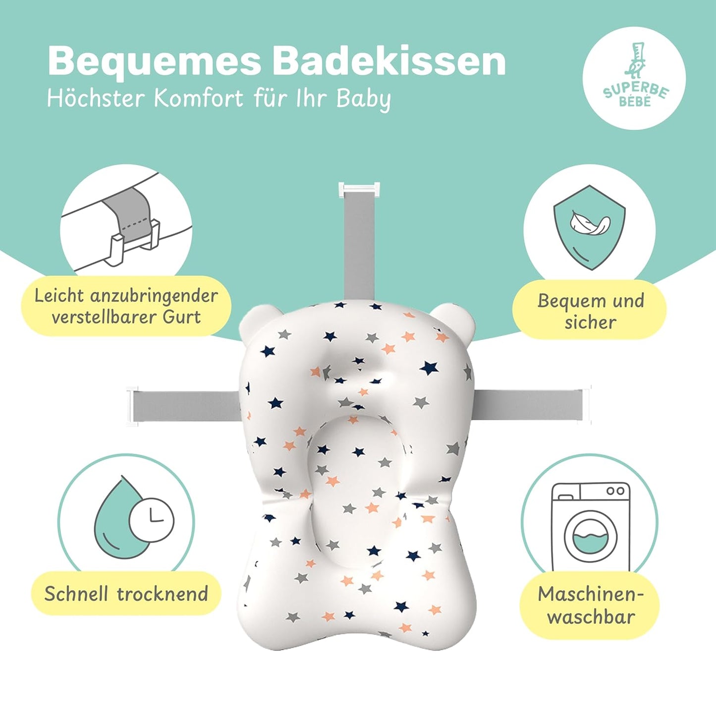 Faltbar Baby Badewanne Mit Rutschfestem Badewannensitz - Babywanne Xxl Mit Badethermometer - Von Der Geburt Bis 3 Jahre - Baby Bathtub - Babygeschenk - Geburtsgeschenke Für Mädchen & Jungen
