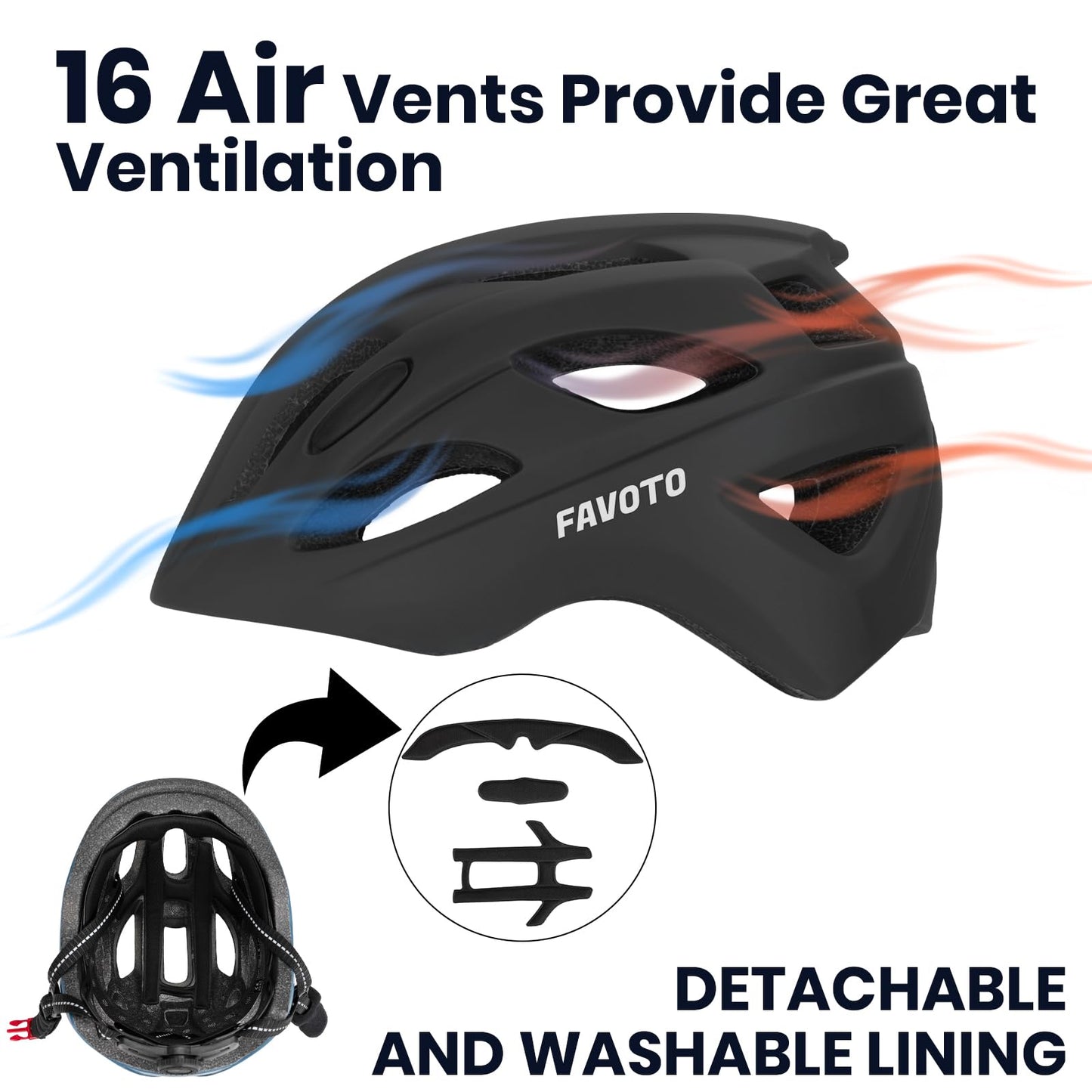 Favoto Children's Bicycle Helmet Lightweight Children's Helmet - Children's Cycling Helmet Breathable Adjustable Helmet for Boys and Girls 