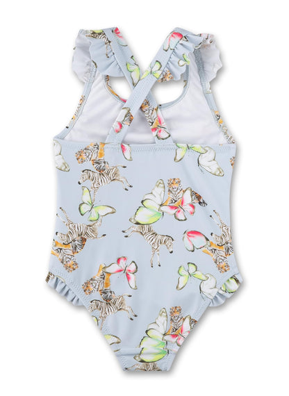 Sanetta Mädchen-Badeanzug mit Rüschen Blau | Bequemer und praktischer Badeanzug aus Polyamid für Mädchen. Bademode für Kinder