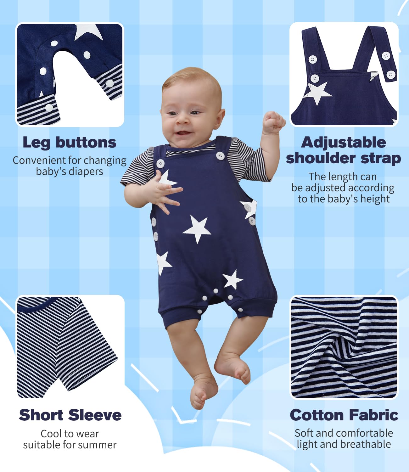 SFreeBo Baby Boys Clothing 3 Pieces Winter Baby Clothing Outfit Set Long Sleeve Cotton Striped Newborn Baby Clothing Boys 3-18 Months