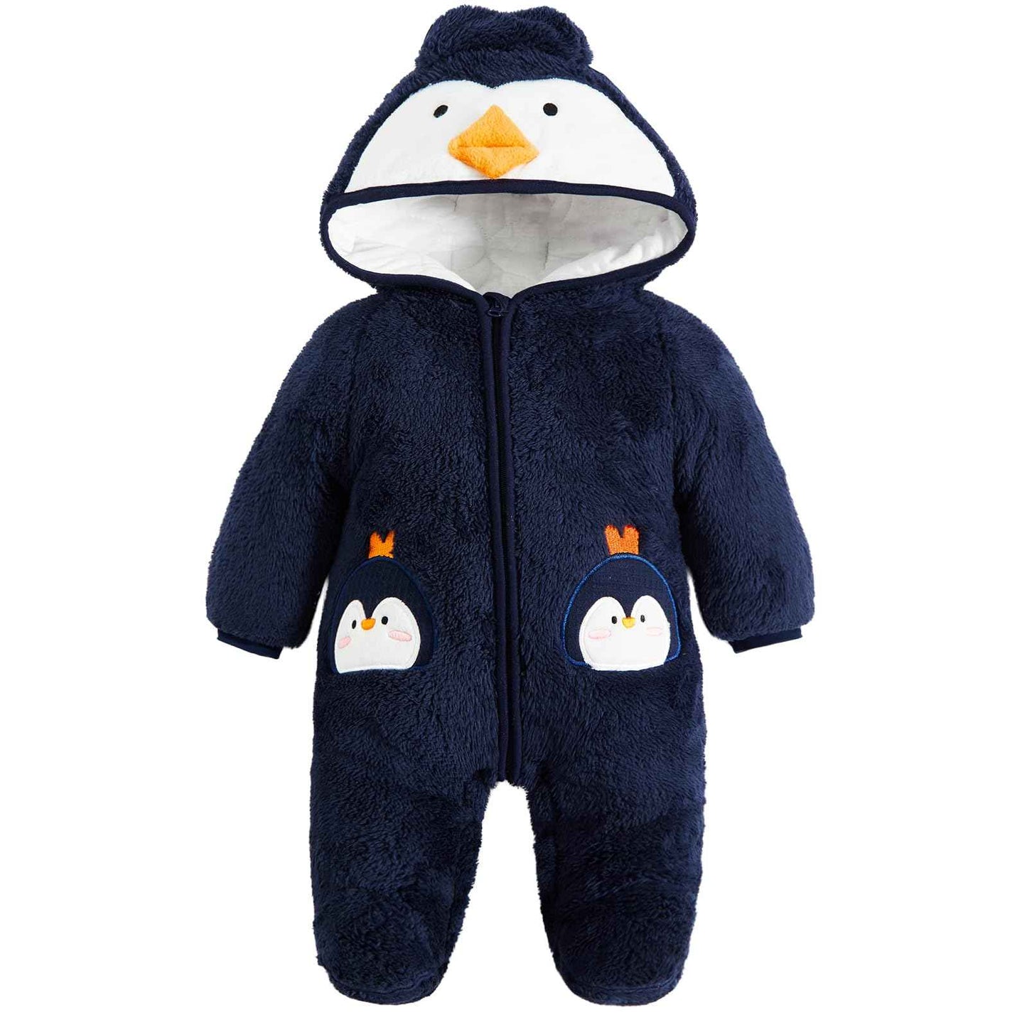 JiAmy Baby Winter Snowsuit, Toddler Girls Boys Warm Fleece Jumpsuit Fleece Romper Girls Boys Long Sleeve Jumpsuit 0-12 Months