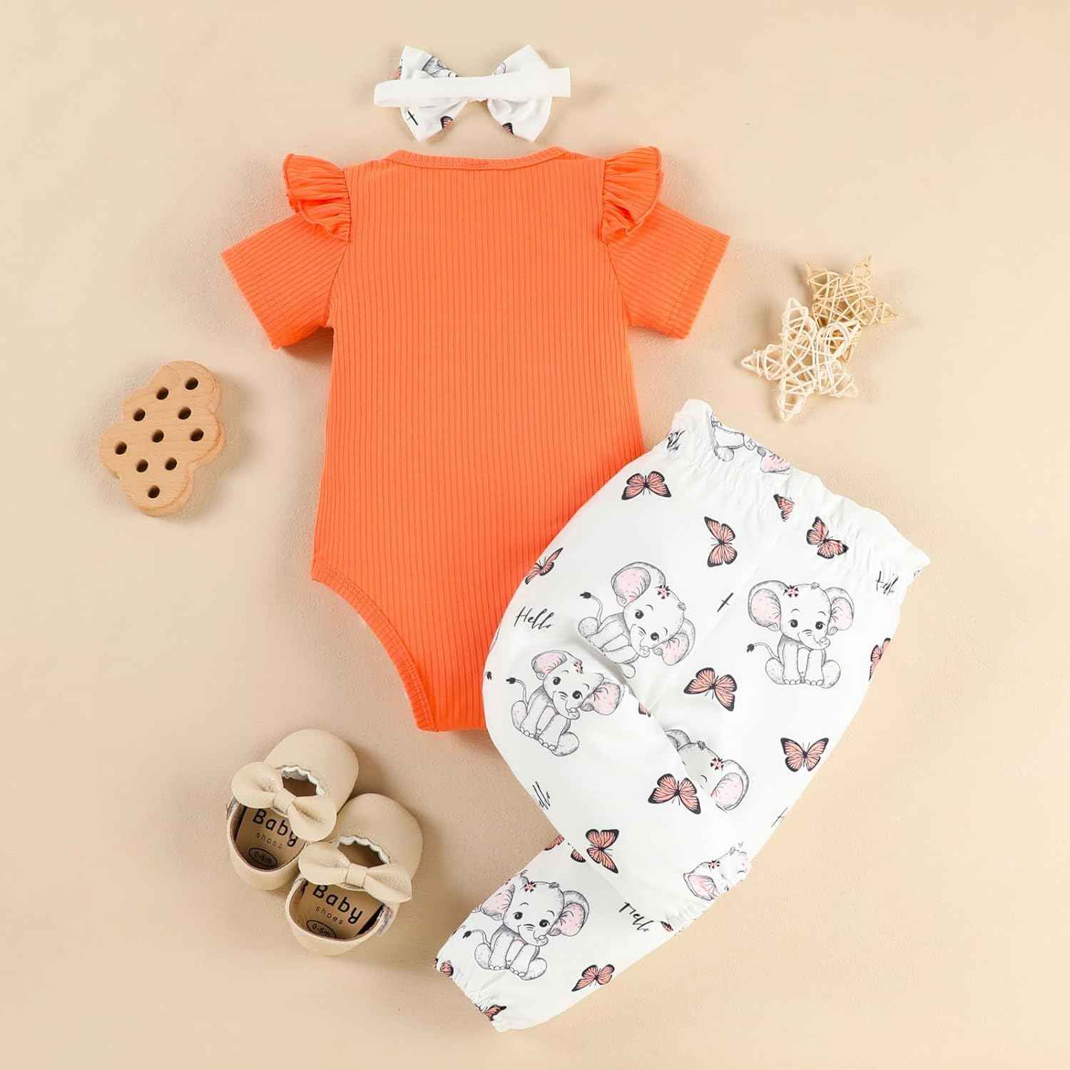 Generisch Hose 92 Junge Set Neugeborenen Baby Mädchen 3-teiliges Herbst-Outfit Langarm-Strampler + Schleife Print Hose + Stirnband Set Neugeborenen Mädchen Kleidung Neugeborenen Set Kleidung