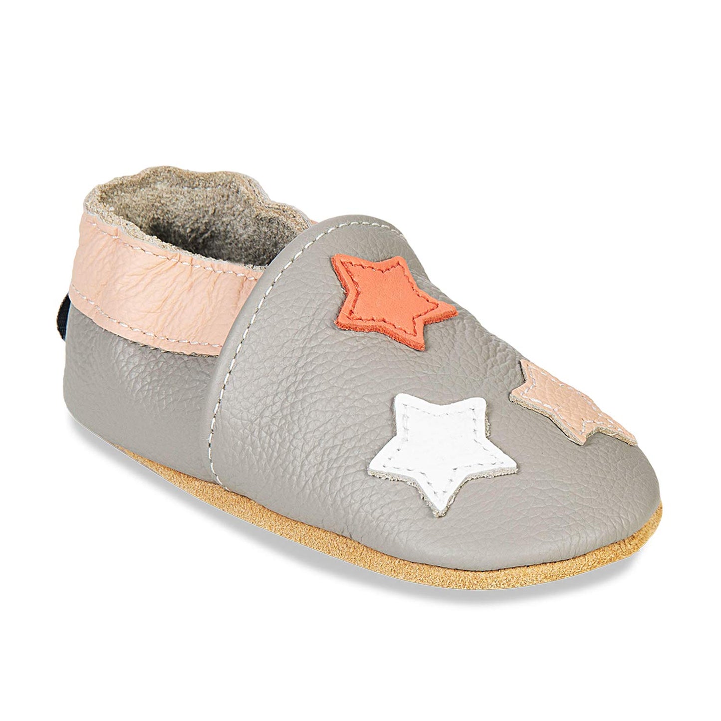 HMIYA Weiche Leder Krabbelschuhe Babyschuhe Lauflernschuhe mit Wildledersohlen für Jungen und Mädchen 0-6 Monate 6-12 Monate 12-18 Monate 18-24 Monate