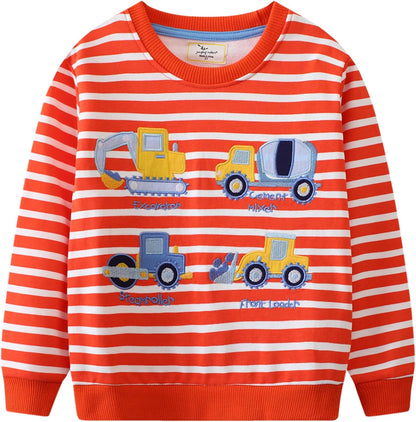CM-Kid Sweatshirts Jungen Langarm Pullover Kinder Baumwolle Frühling Herbst Winter Warm Tops 1-7 Jahre Gr.92-122