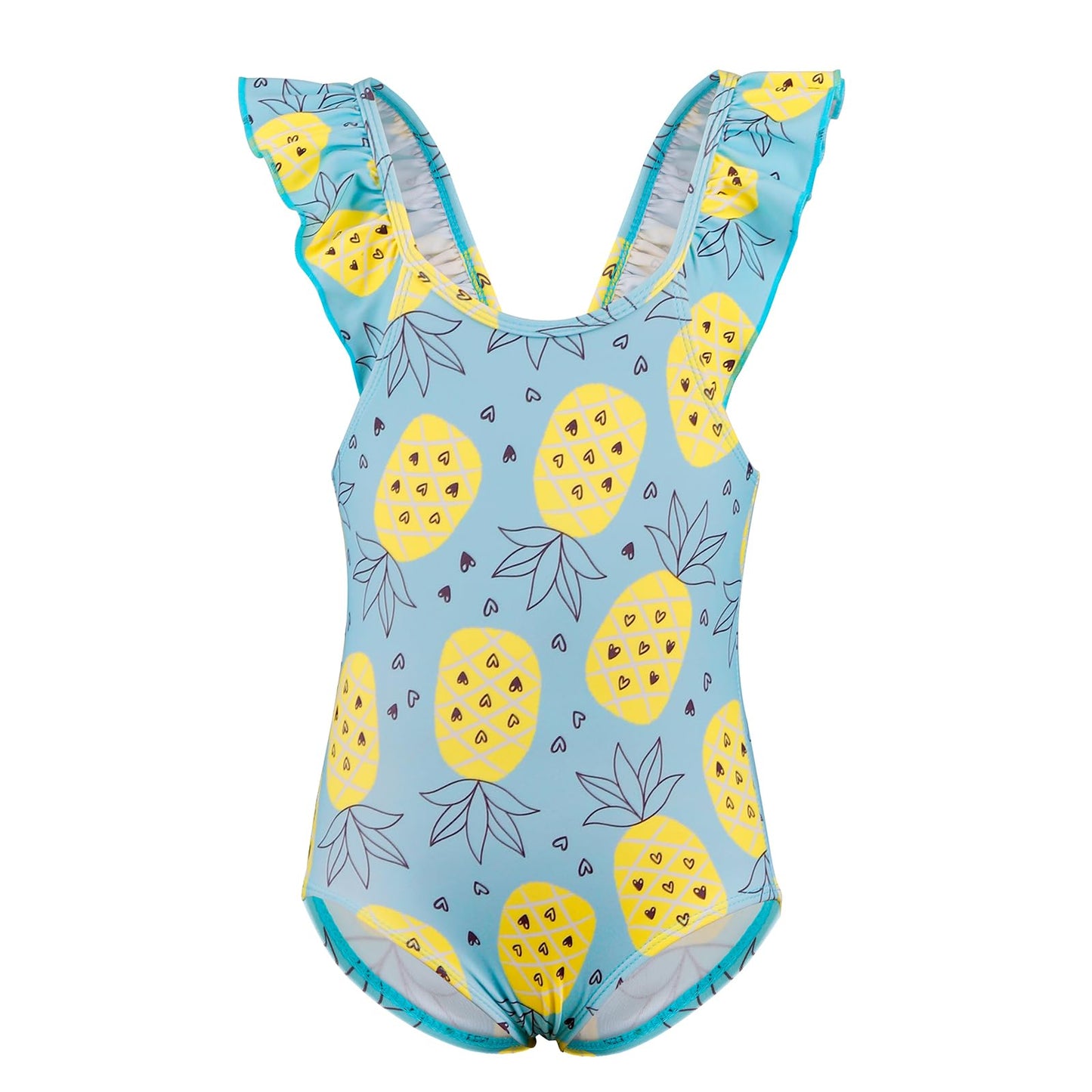 TIZAX Badeanzug für Mädchen Einteiliger Schwimmanzug Kleinkind Niedliche Rüschen Bademode Schnell trocknende Sommerferien Bikini für Kinder 2~7 Jahre