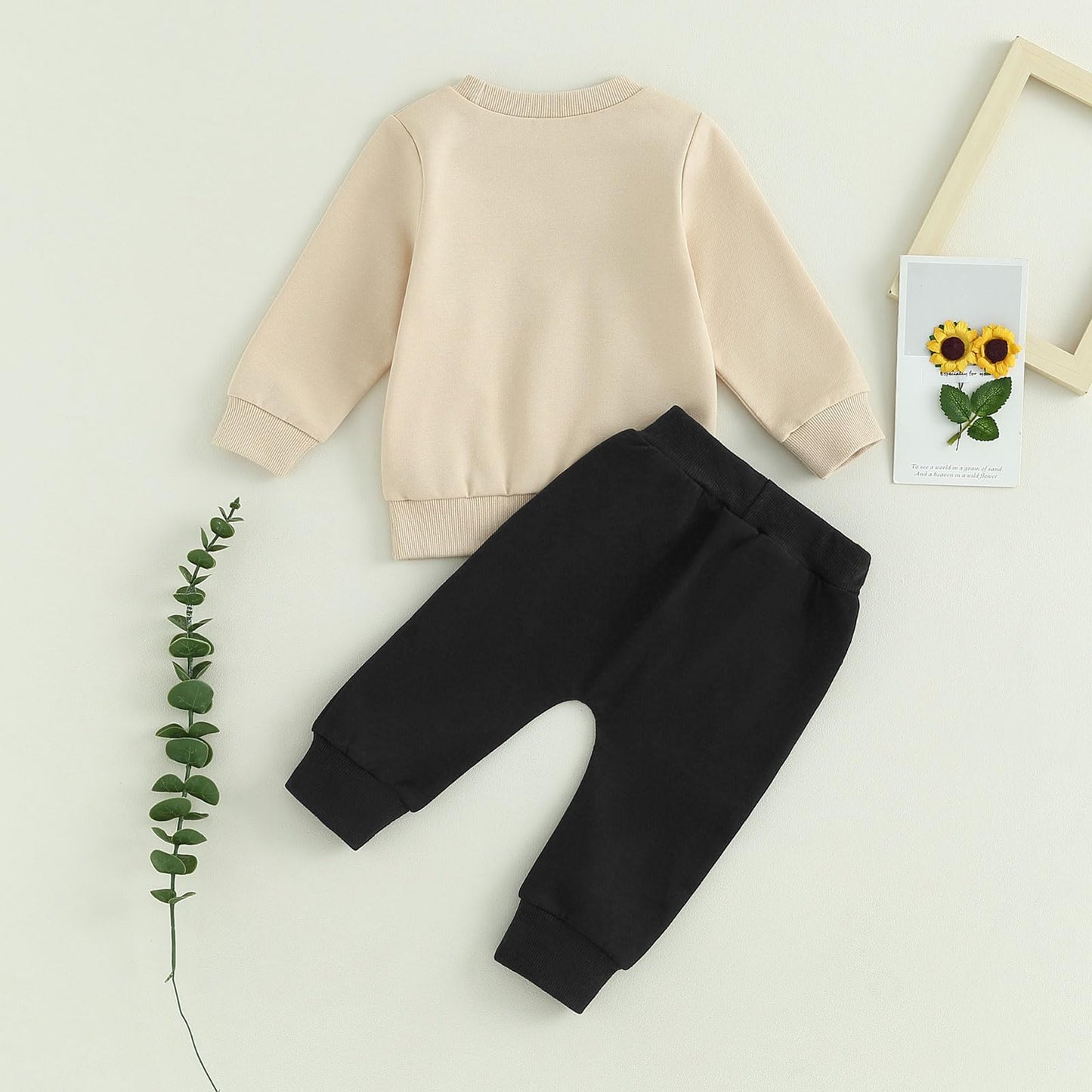 Baby Unisex Weihnachten 2-teilige Hosen Set Jungen Mädchen Weihnachten Outfit Langarm Lebkuchen Papas Mädchen Briefdruck Sweatshirt + Jogginghose Weihnachten Outfit Set Weihnachten Streetwear