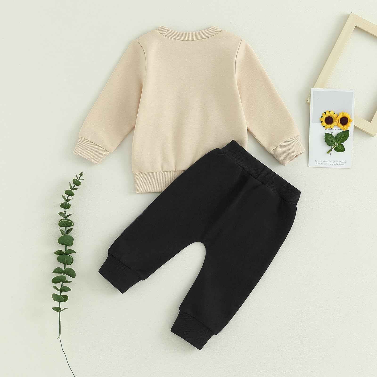 Baby Unisex Christmas 2-Piece Trousers Set Boys Girls Christmas Outfit Long Sleeve Gingerbread Daddy's Girl Letter Print Sweatshirt + Jogging Bottoms Christmas Outfit Set Christmas Streetwear