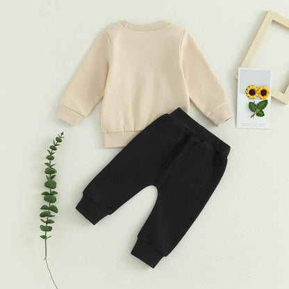 Baby Unisex Christmas 2-Piece Trousers Set Boys Girls Christmas Outfit Long Sleeve Gingerbread Daddy's Girl Letter Print Sweatshirt + Jogging Bottoms Christmas Outfit Set Christmas Streetwear